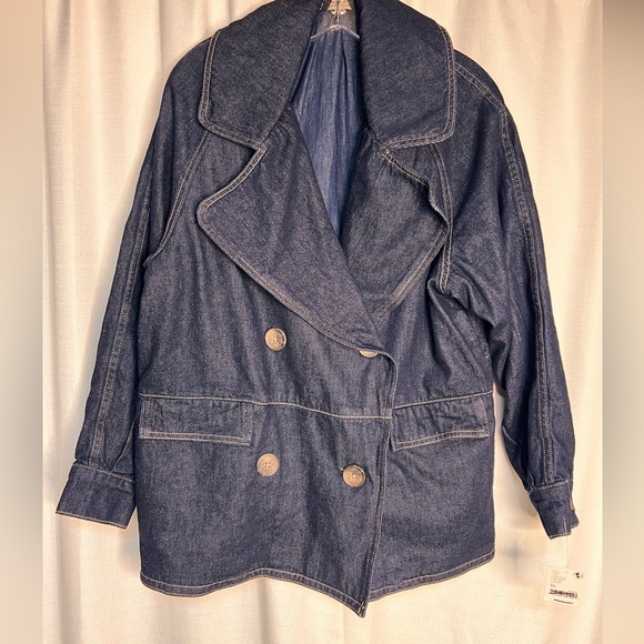 Free People Denim Car Coat - Picture 4 of 9